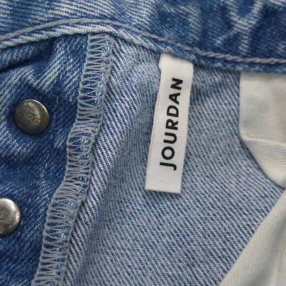 GRLFRND Jordan High Rise Shorts in Yaya Distressed Raw Hem Button Fly - Picture 9 of 12